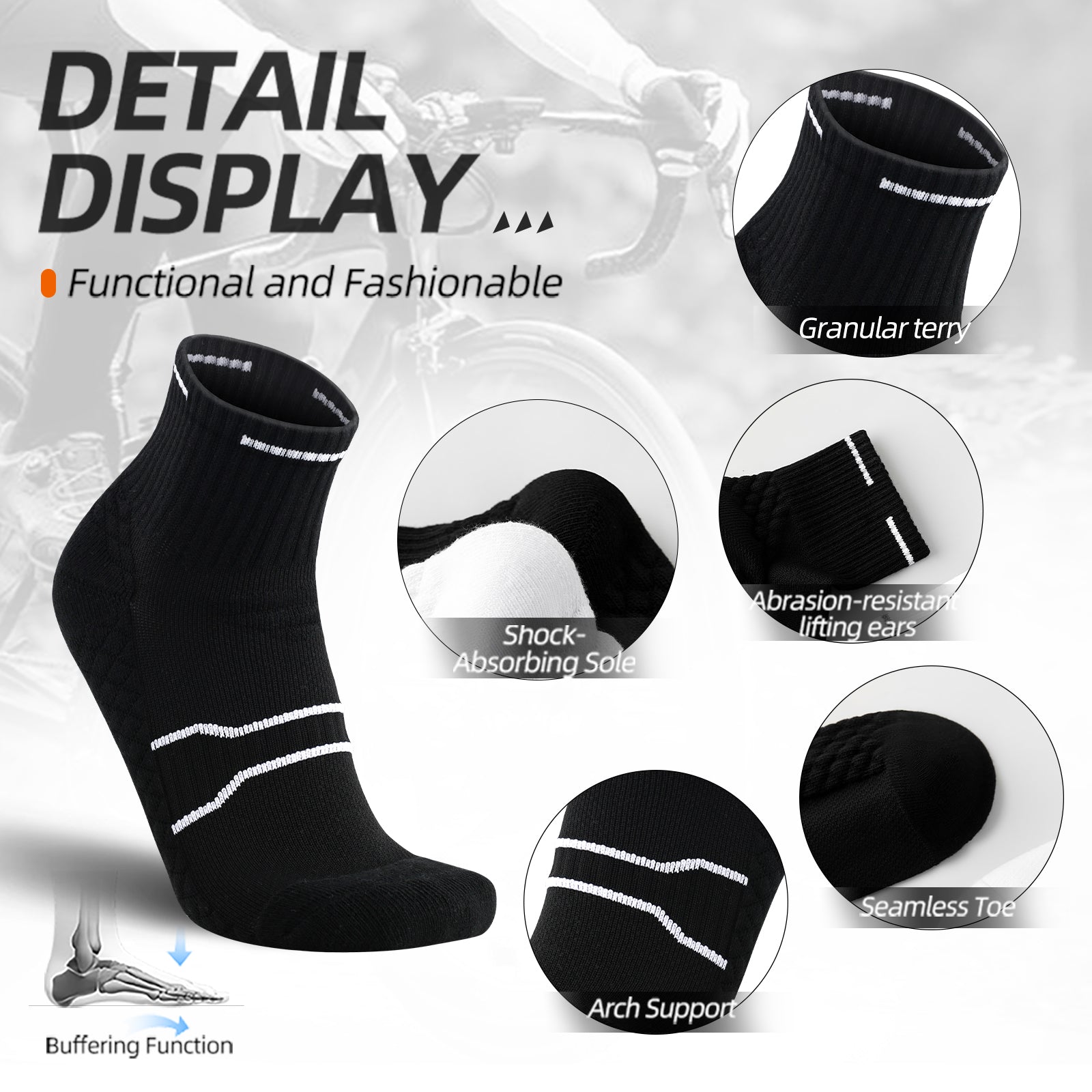 MQAMEX Elite Ultra Light Running Socks-Half Calf Socks