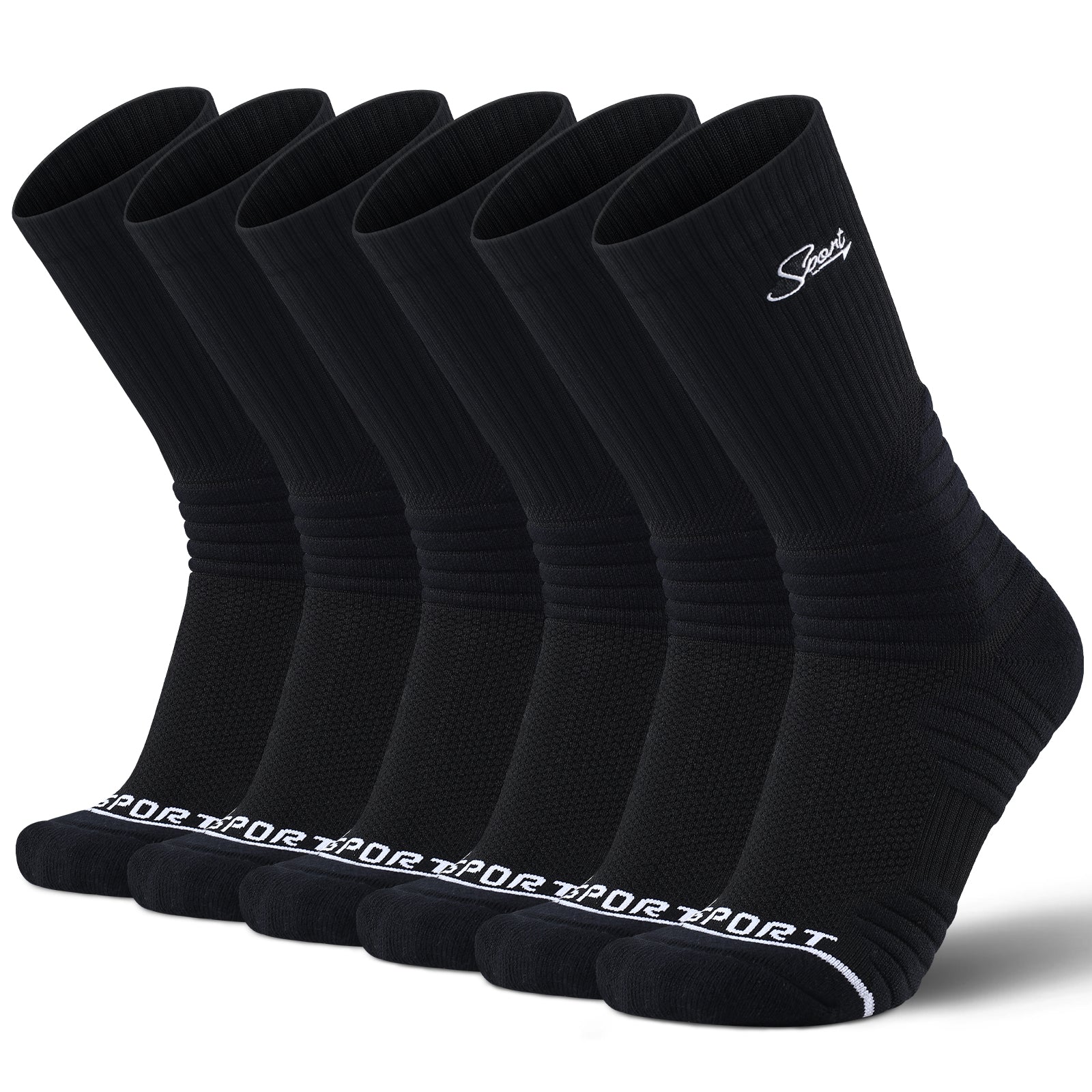 MQAMEX Elite Ultra Light Tennis + Pickleball Socks-Crew Socks
