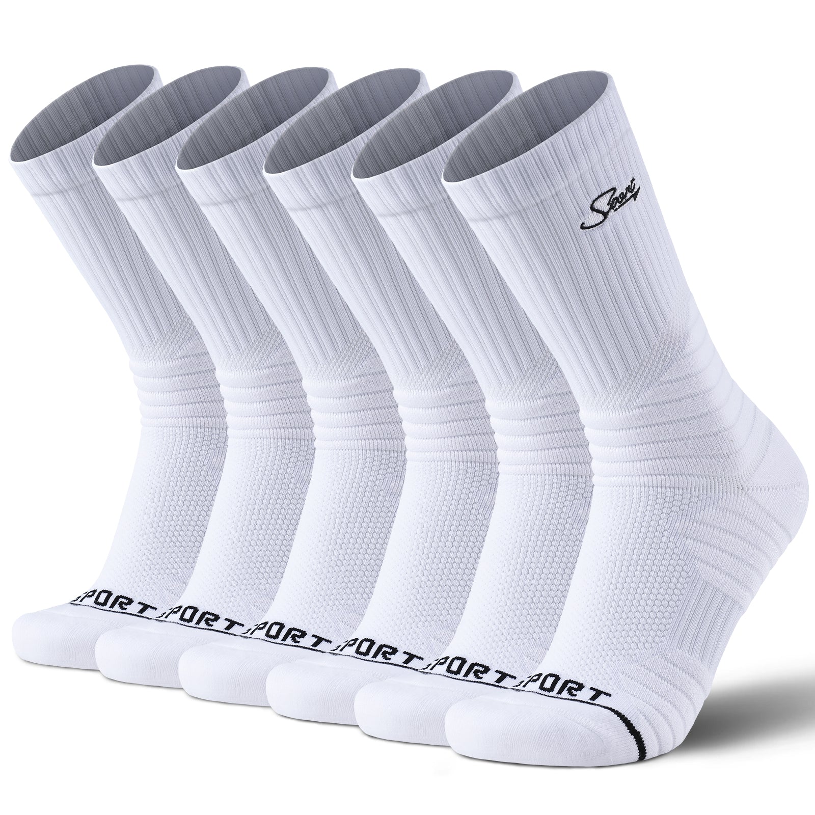 MQAMEX Elite Ultra Light Tennis + Pickleball Socks-Crew Socks