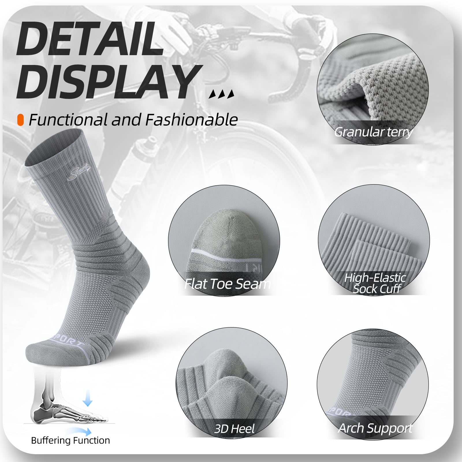 MQAMEX Elite Ultra Light Tennis + Pickleball Socks-Crew Socks
