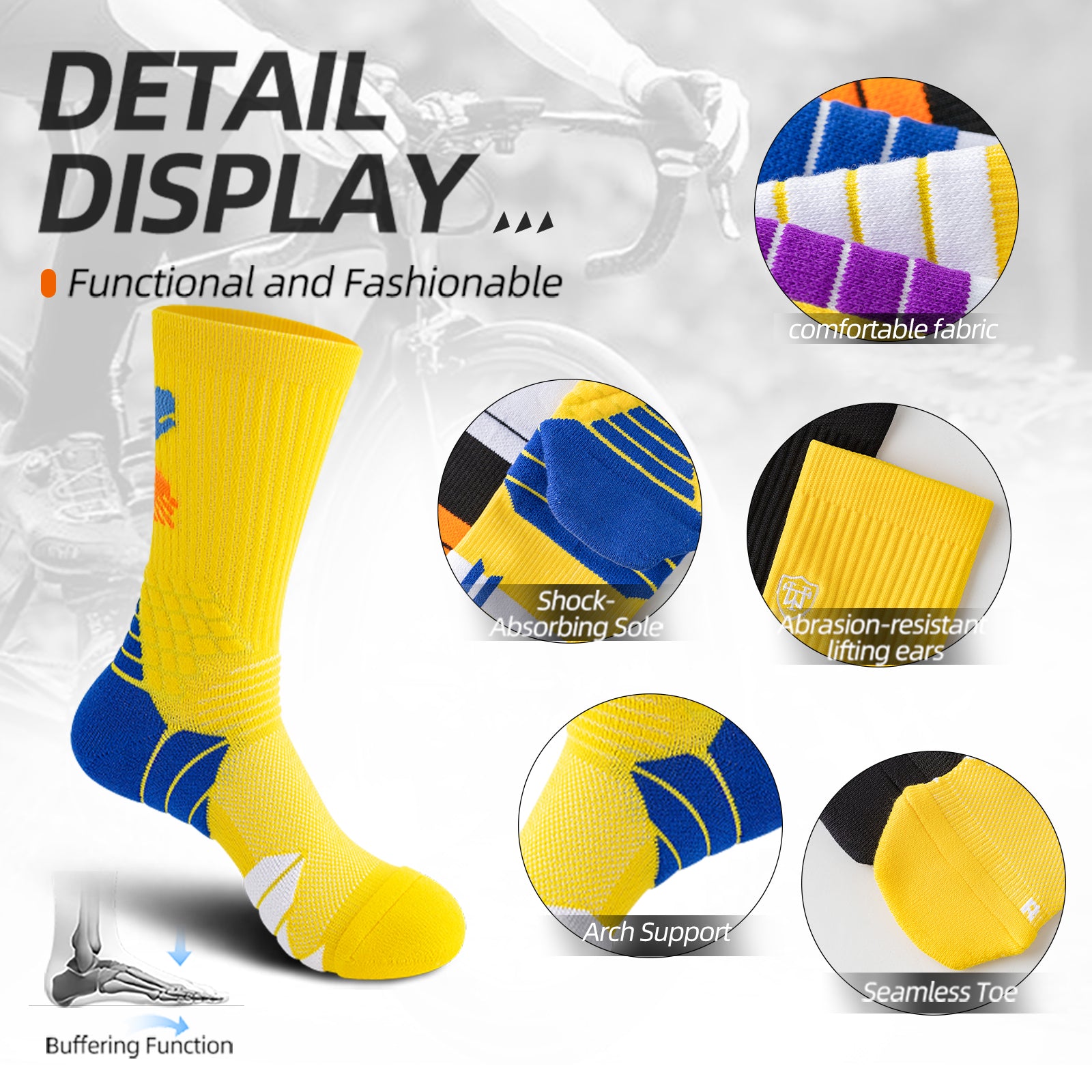MQAMEX Elite Ultra Light Tennis + Pickleball Socks-Mini Crew Socks