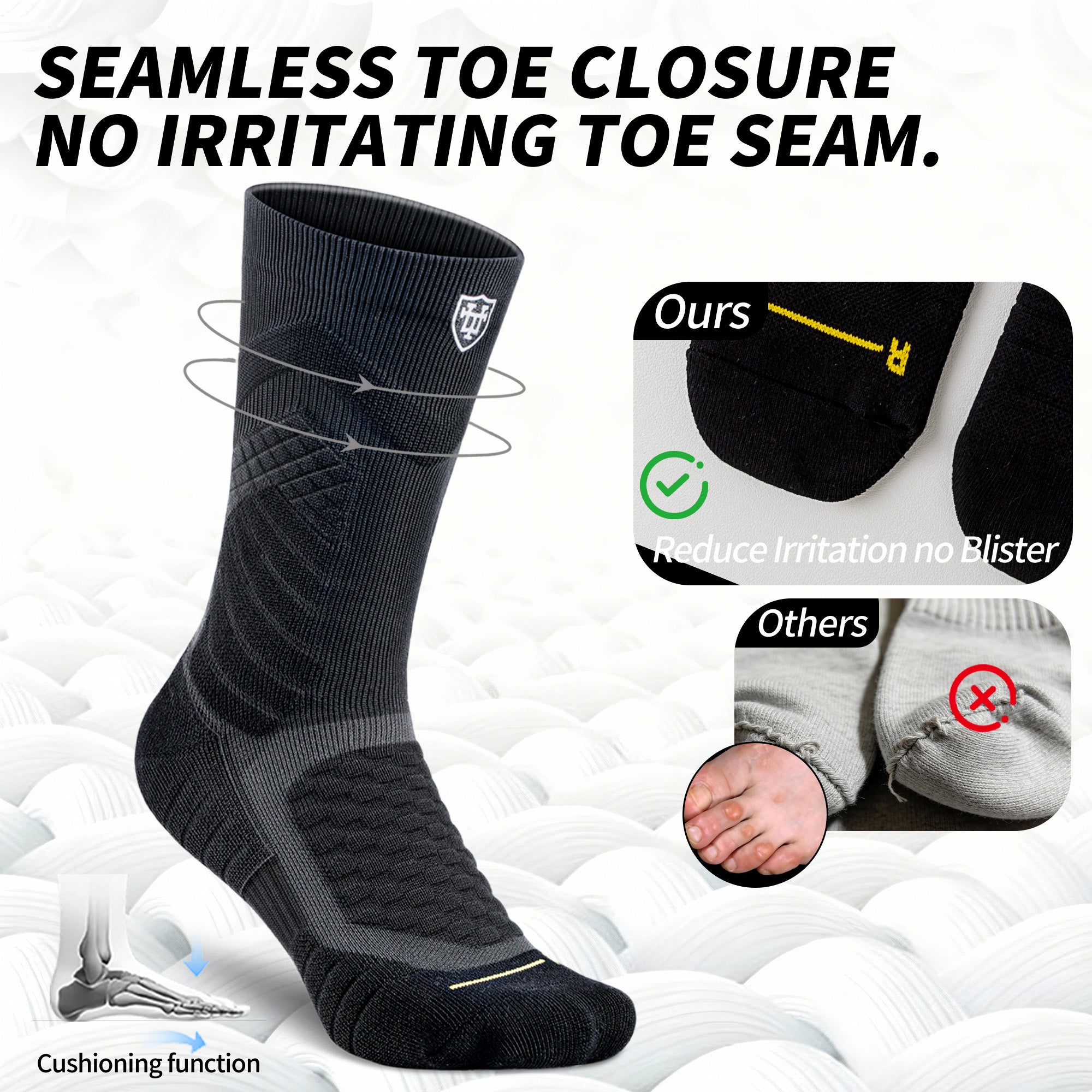 MQAMEX Ultra Light Compression Socks-Crew Socks