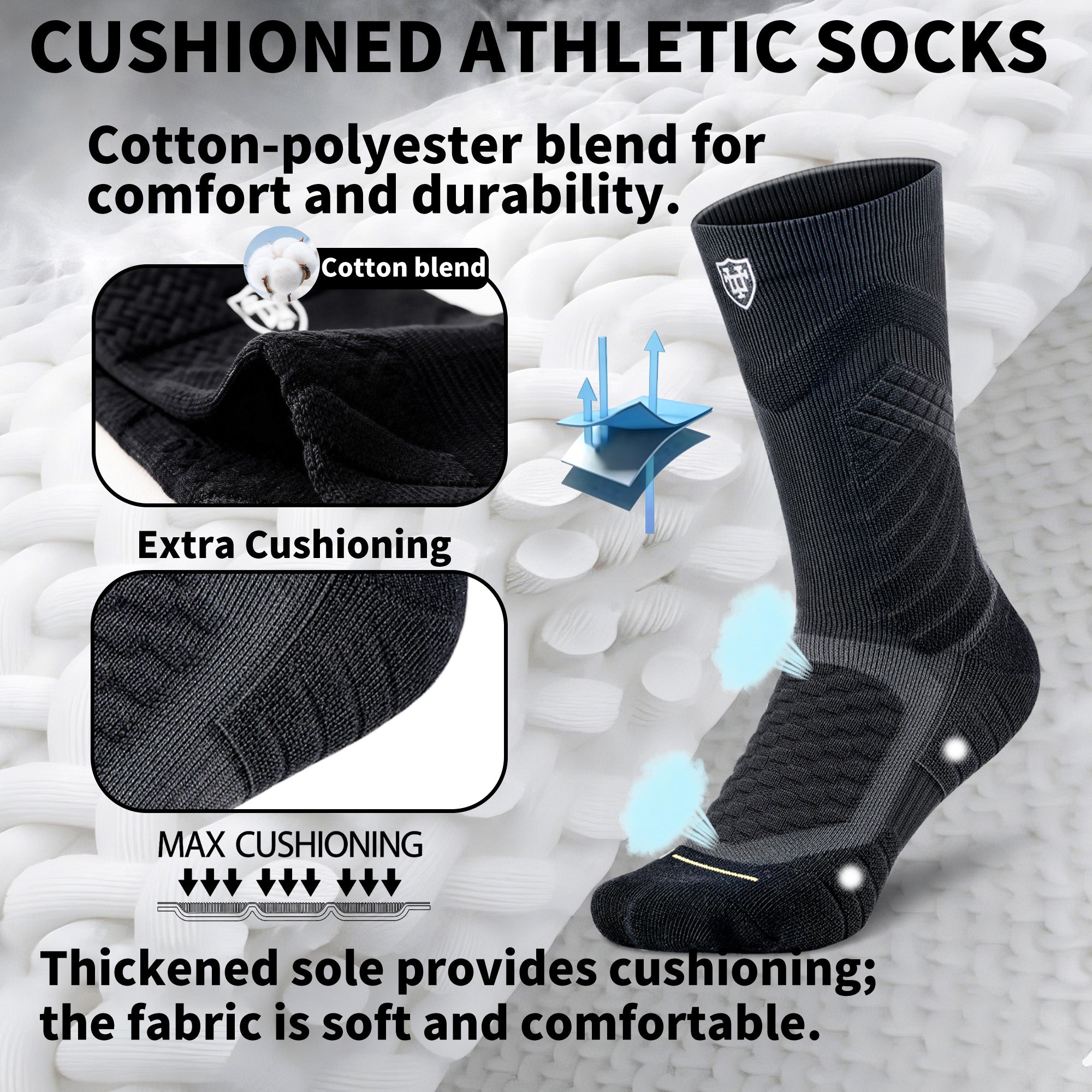 MQAMEX Ultra Light Compression Socks-Crew Socks